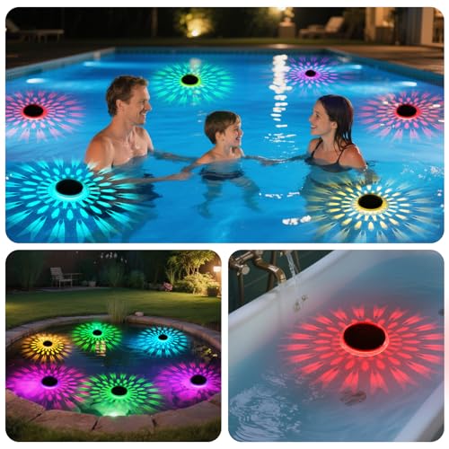 Energetic Solar Floating Pool Lights, IP67 Waterproof LED Pool Lights with Remote Control, RGBW Color Changing Decor Lighting for Pond, Bathtub, Dusk to Dawn, Dimmable, Timer, 5 Pack by E ENERGETIC LIGHTING - Image 7