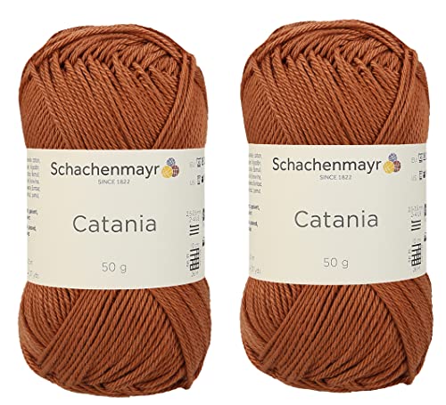 Image of [ Set of 2 Skeins ] SMC Catania Originals 100% Mercerized Cotton Yarn, Total 3.52 Oz. Each 1.76 Oz (50g) / 136 Yrds (125 m) Amigurumi Yarn Fine-Sport 2 (426 Fuchs)