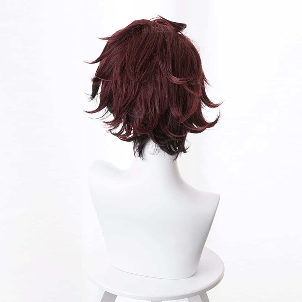 OSIAS Kamado Tanjirou Cosplay Wig for Man and Boys, 23 inches - Image 4