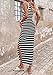 PRETTYGARDEN Sundresses for Women 2026 Summer Striped Knit Side Slit Spring Fashion Bodycon Maxi Dress Beach Vacation Clothes (Black,Medium)