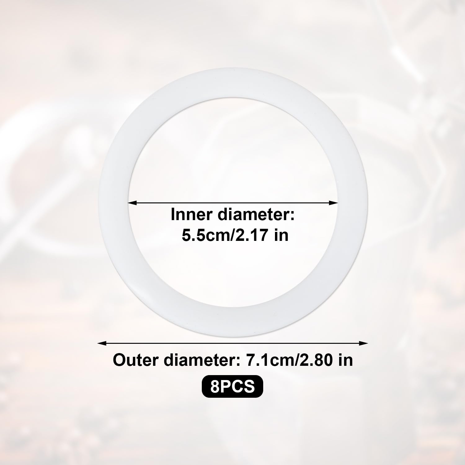 8pcs Gaskets, White Silicone Gaskets Seal Rings Moka Pot Accessories Replacement Parts for Bialetti Dama 6 Cups Venus Musa Kitty 6 Cups