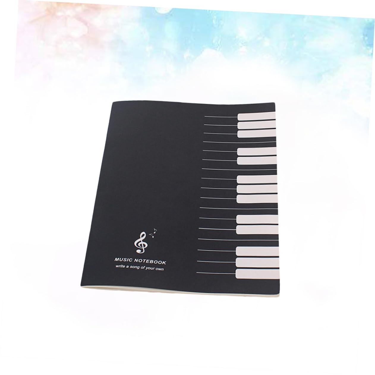 Abaodam Music Notebook Cover Tabs Black Hard Cardboard Music Journal for Students Teachers and Eye-friendly Pages