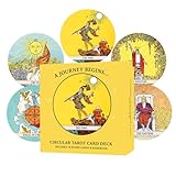 Tarot Cards for Beginner, 78 Round Tarot Cards with Guide Book, Round Tarot Deck can be used for fortune telling, spiritual growth, meditation and advanced divination practice (3.93*3.93 inches).