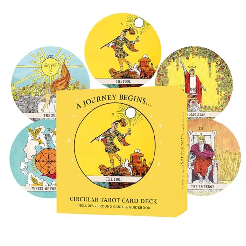 Tarot Cards for Beginner, 78 Round Tarot Cards with Guide