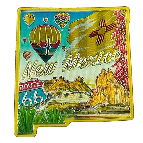 Imán decorativo metálico New Mexico ruta 66 2.5 pulg