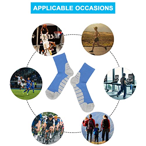 5 Pairs Men's Athletic Running Socks Performance Cushion Cotton Athletic Crew Socks for Men Size 8-124