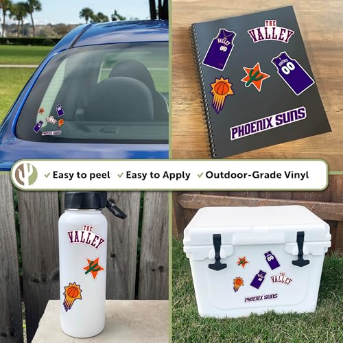 Sticker Phoenix Suns NBA vinyle durable pour bouteille d'eau et scrapbooking - 6