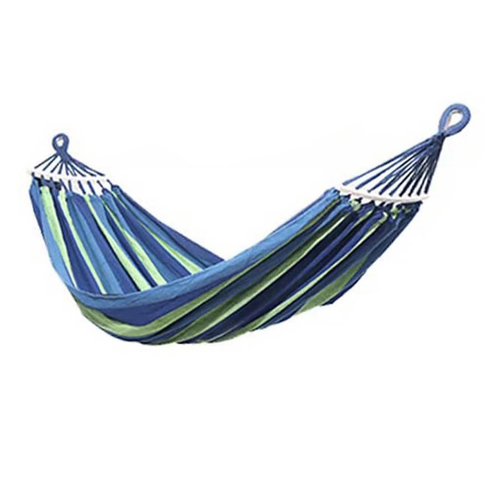 Outdoor Hammock Swing with Wooden Stick Canvas Bent Stick Camping Anti Rollover(B,190 * 100)