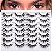 Newcally False Eyelashes Wispy Natural Cat Eye Lashes Faux Mink Lashes Fake Eyelashes Soft 3D Medium Length Light Volume 14 Pairs Pack