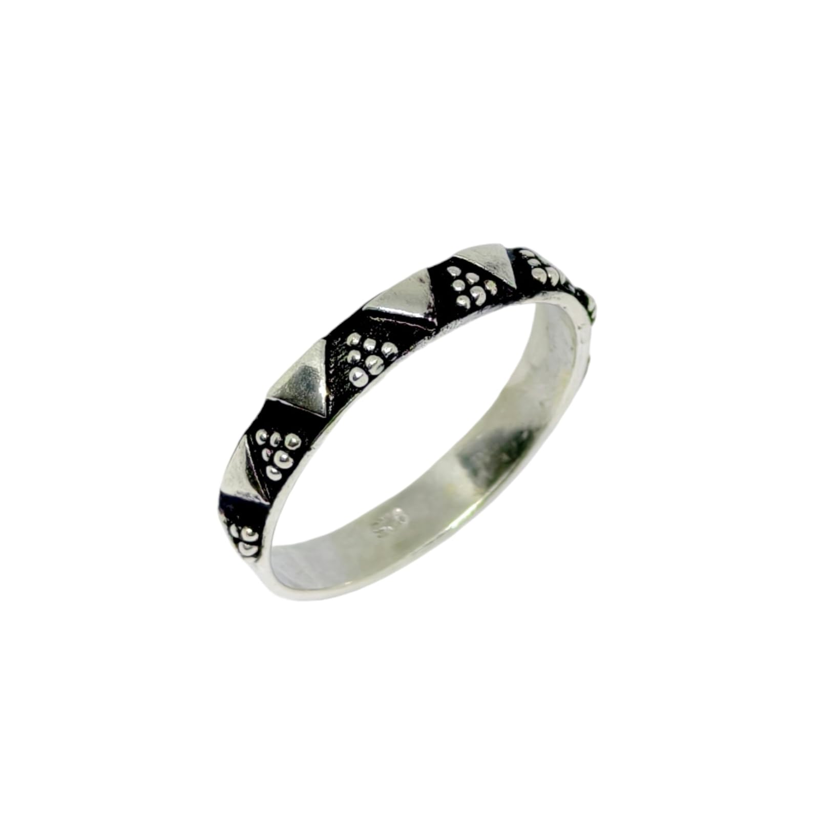 Anello a Banda Fatto a Mano in Argento Sterling 925, Design Boho Contemporaneo per Donna, Anello Minimalista Moderno per Impilare Gioielli di Moda