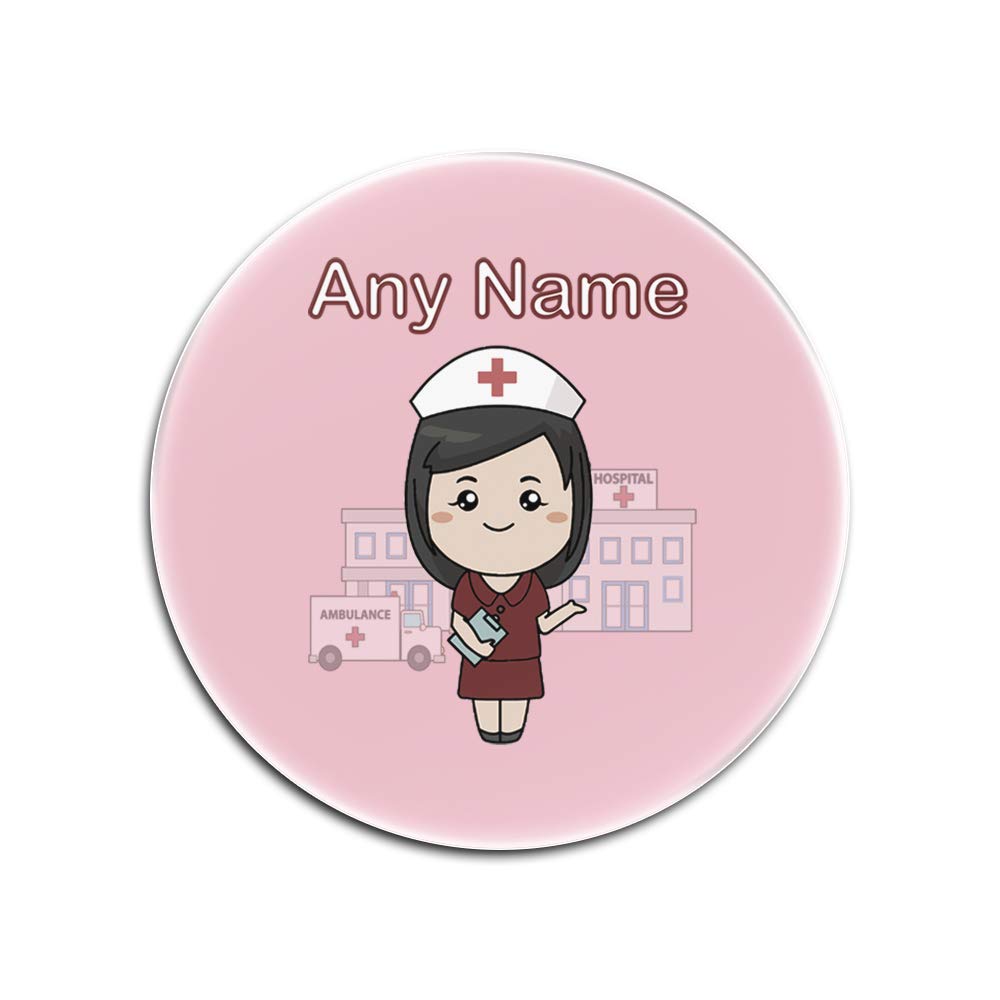 Sous-verres ronds en verre inscription NHS personnalisée pour bureau de femme médecin