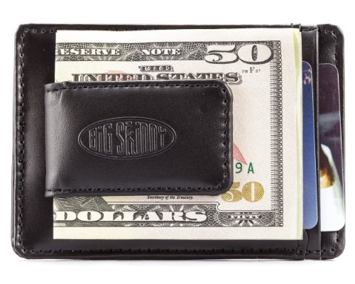 Big Skinny Men's Leather Magnetic Money Clip Slim Wallet, Holds Up to 12 Cards, Black4