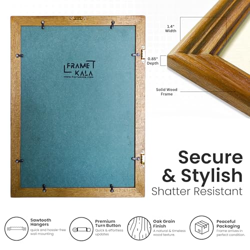 Image of Handmade Wooden Rectangular Photo Frame, A3 (29.7 x 42 cm) Display for Artworks, Pictures and Photos of Your Loved Ones, Best for Home, Office, Wall Decor, Living Room, Bedroom, Golden Oak