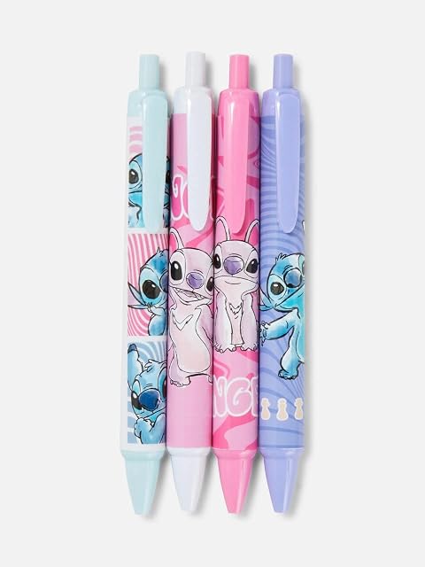 Disney Lilo & Stitch Angel Ballpoint Pen 4 Ball Point Pens School Stationery Gift Pack
