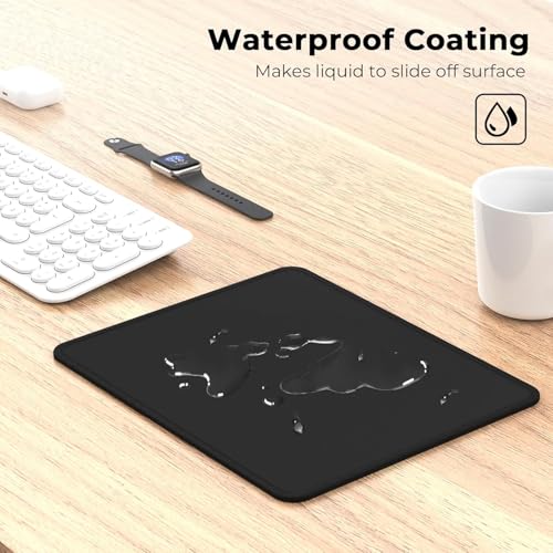 cimetech Mauspad 260 x 21 x 3 mm Gaming Mousepad mit Wasserdicht und Rutschfester Gummi für PC-Büro, Arbeit, Gaming, Studium, Laptop, Computer, Zuhause-Schwarz