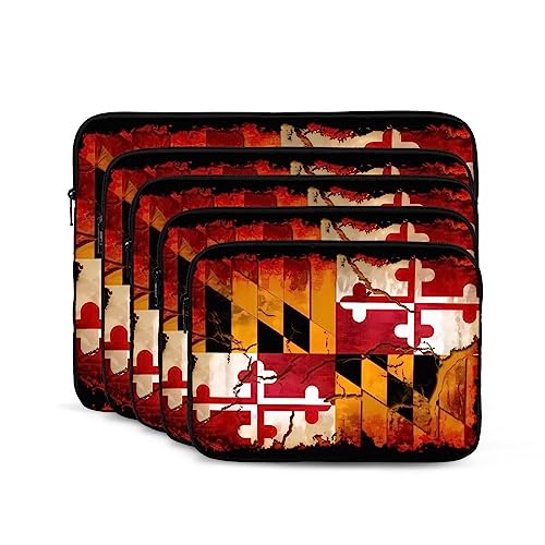 Vintage Wooden Maryland Flag Laptop Sleeve Case 15 Inch Suitable For Notebook Computer Tablet Traveling Carrying Simple Case2