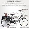 ASnwpaK 24″ Electric 3 Wheel Bicycle For Seniors, Electric Tricycle For Adults, With Removable 36V 12Ah Lithium Battery (35-40km Endurance), With Basket, For Men, Women,Black-Seat #1