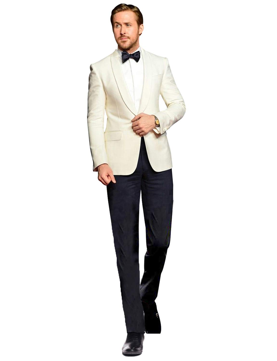 Costume décontracté haut de gamme à col châle et finitions slim - 5