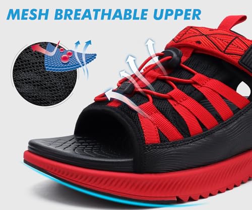 Image of ONCAI Men Hiking Sandals, Arch Support Walking Sandals with Outdoor Orthotic Footbed for Plantar Fasciitis, Hombre Sandalias Recovery Sport Size 7-14