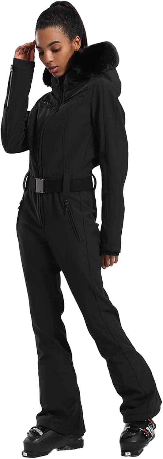 GSOU SNOW Womens Ski Suit One Piece Snowsuit Snowboard Slim Insulated Jumpsuit Jacket Waterproof Windproof for Outdoor Sports - Image 3