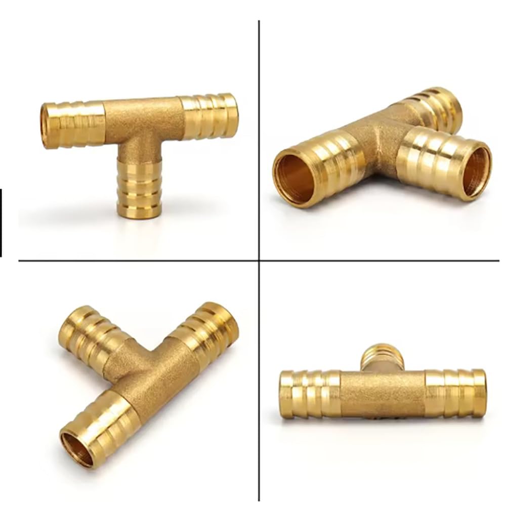 Conector de tubería en Y de 2, 3 y 4 vías, de latón, con codo recto y púas, de 6 mm, 8 mm, 10 mm, 12 mm, 14 mm y 16 mm, con púas, de 3 vías y diámetro