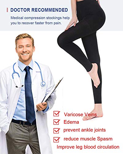 Dccdu Medical Compression Pantyhose For Women Support 20-30 Mmhg Treatment Swelling, Edema Varicose Veins Waist High Compression Stockings #TOP4