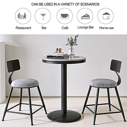 Table basse de hauteur de comptoir ronde 55 cm avec piètement chic - 7