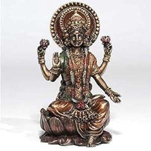Laxmi Lakshmi Statue Figurine Cold Cast Bronze Hindu Hinduism Deity 6 Inch New