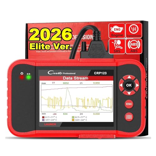 2026 Launch CRP123 V2.0 OBD2 Scanner, Engine, ABS, SRS, Transmission Code Reader Car Diagnostic Scan Tool, Full OBDII Modes Automotive Scanner, Live Data Stream Graph, Lifetime Free Update