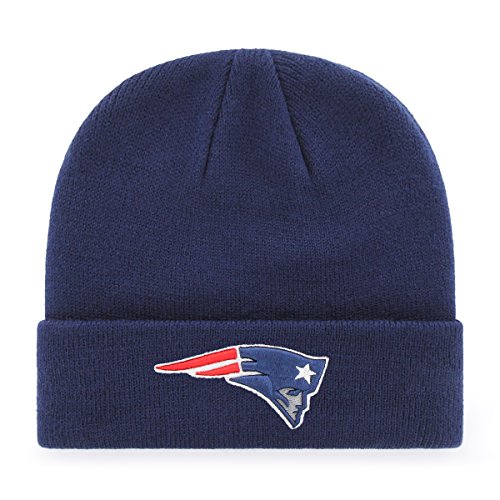 OTS NFL New England Patriots Men's Raised Cuff Knit Cap, Team Color, One Size