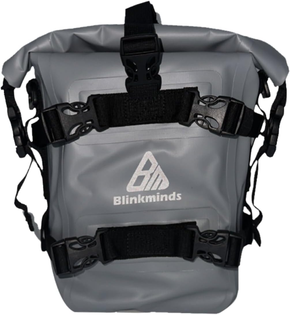 Waterproof Motorcycle Tail Bag 8L Motorcycle Dry Bag Crash Bar Bags used as Motorcycle Luggage Bag Sissy Bar Bag Back Seat Saddle Bag Rack Fender Bag Pouch Dirt Bike Pack for Moto Enduro ATV Grey