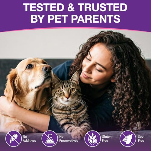 Melatonin für Haustiere, Melatonin für Hunde & Katzen, Schlafmittel für Hunde, Unterstützt bei Angstzuständen und Stressabbau, Fördert Entspannung und tiefen Schlaf, 60 g Hühnergeschmack