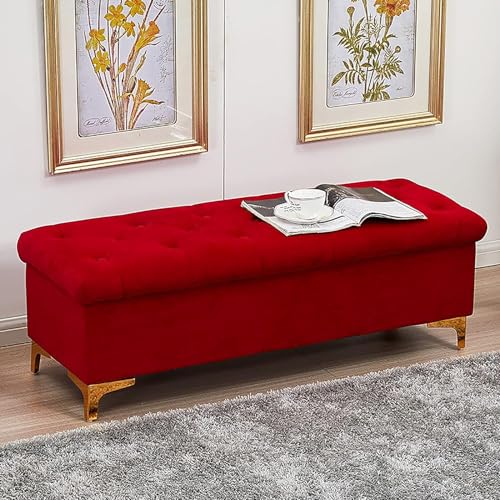 YHKJLYH Banco otomano de Terciopelo con almacenaje, tapizado de Primera Calidad, Moderno, Ideal para Dormitorio, Sala de Estar, Pasillo, Zapatero, Bancos multifunción (tamaño: 80 cm, Color: I)