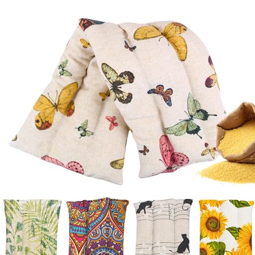 Saco Termico Semillas para Microondas - Bolsa Semillas Calor Microondas - Cojin de Semillas para Microondas - Sin Aroma - Relleno de Semillas de Mijo Ecológico - Fabricado en España 45x14cm