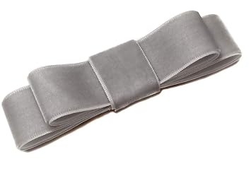 EmilyRose Couture Velvet Double Ribbon Hair Bow Collection Ash Gray