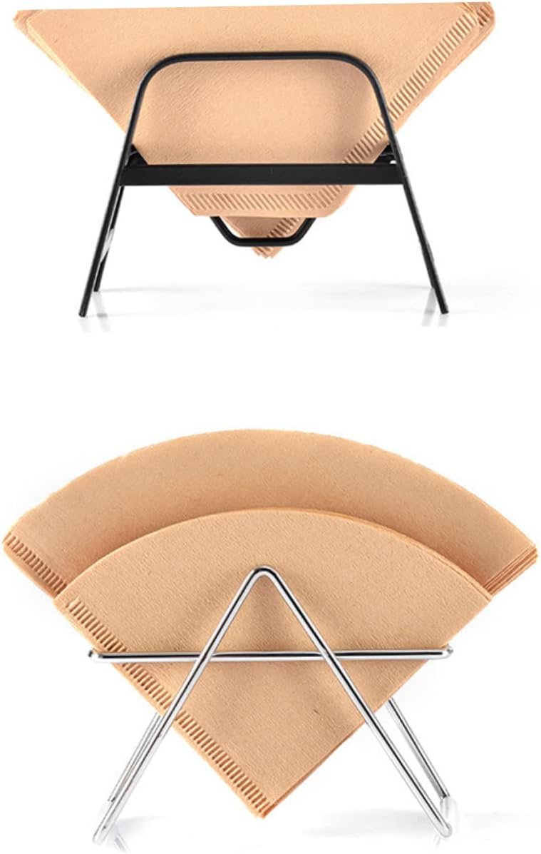 Ciieeo 3pcs Cone Coffee Filters Holder Metal Filter Paper Dispenser Rack Easy to Use for Cafe