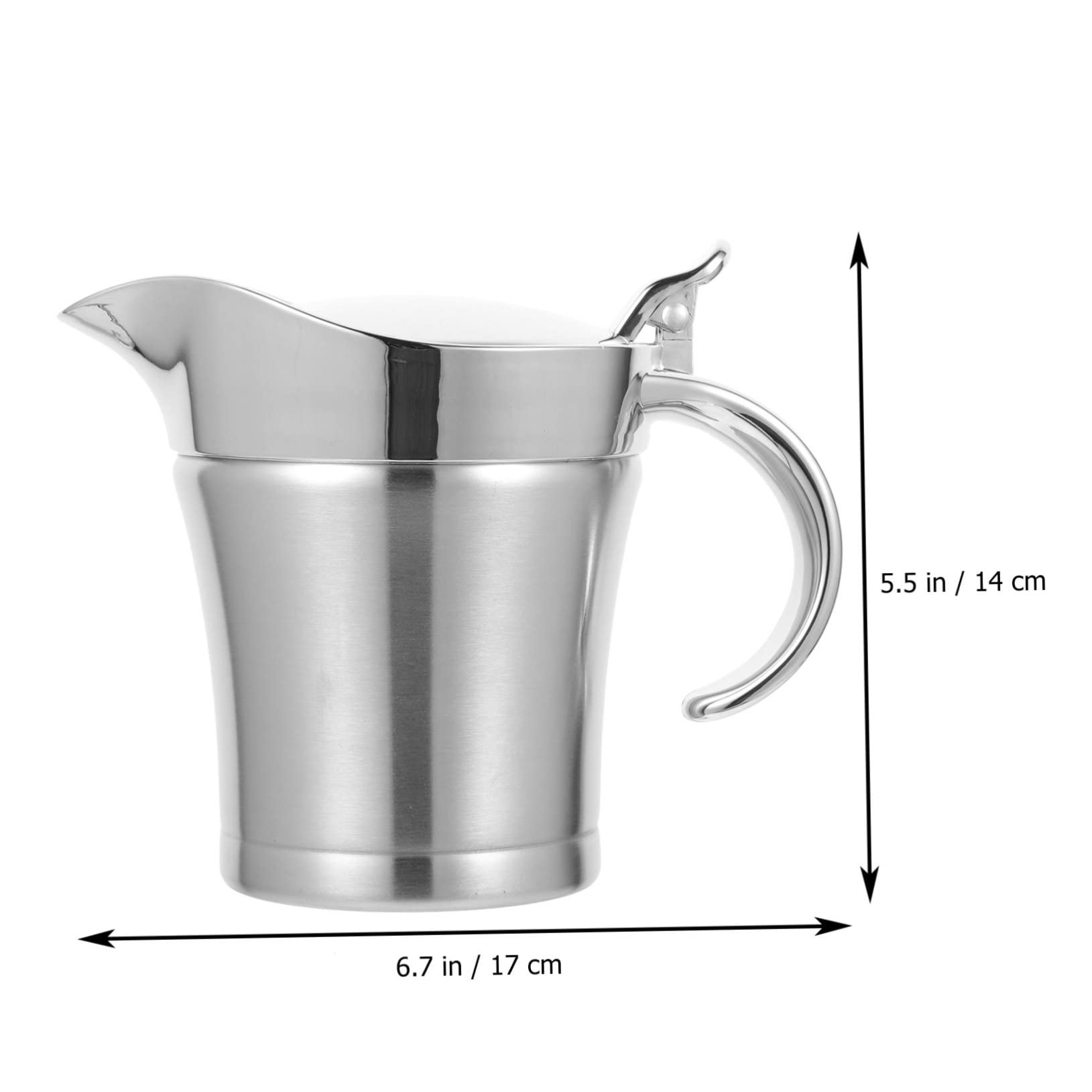Dispensador de Salsa de Acero Inoxidable de 500ml Vertedor Anti-goteo y Diseño Simple para Servir Hogar y Cocina