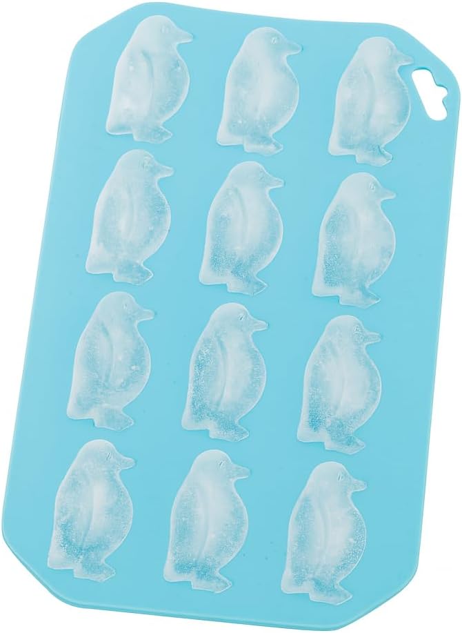HIC Kitchen Silicone Penguin Ice Tray, Non-Stick, Makes 12 Penguins