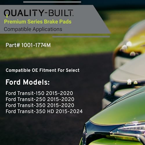 Image of QUALITY-BUILT Front Semi-Metallic Brake Pads, Premium 1001-1774M, Compatible with 2015-2024 Ford (Transit-150,Transit-250,Transit-350,Transit-350 HD)