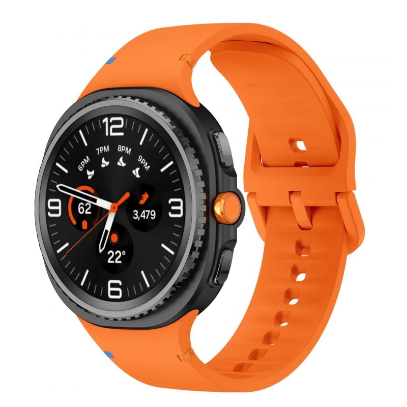 Image of YODI Strap Bands Compatible With Samsung Galaxy Watch 8 40mm 44mm /Watch 8 Classic 46mm Band,silicone strap with stitching Design Wristband for Galaxy Watch 8 /8 Classic Small /Large Size