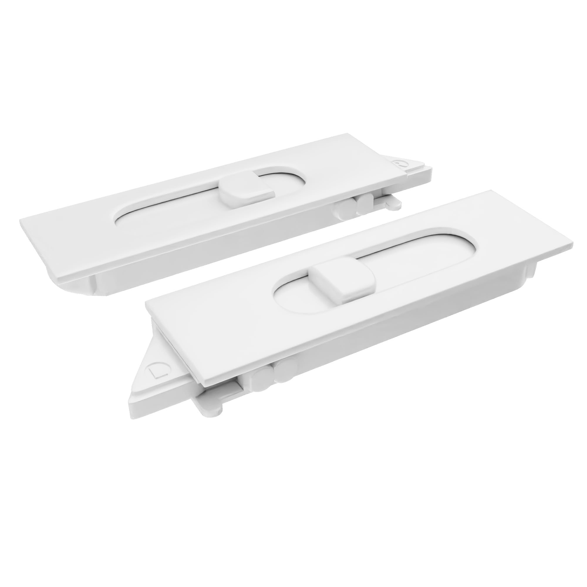 Brixwell 85-932RLH Snap-in Tilt Latch 85 Series Left and Right Set, White Finish,Plastic Material, 2-3/8" Length, 7/16" Thickness, 11/16" Width, Designed for Vinyl Tilt Windows