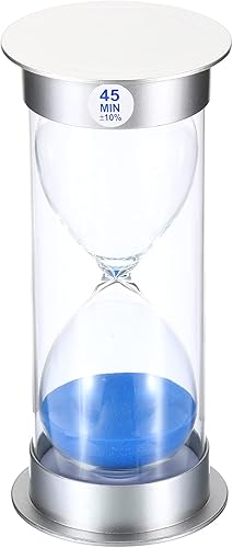 Miniatura 10 de PATIKIL Temporizador de arena de 45 minutos, reloj de arena con cubierta de plástico, vidrio de arena para juegos, cocina, recuerdos de fiesta,