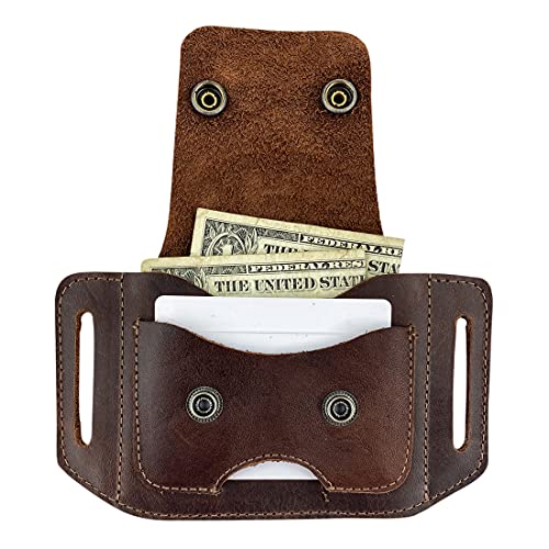 Hide & Drink, Tactical Card Holder, Card Storage, Handmade from Full Grain Leather - Bourbon Brown4