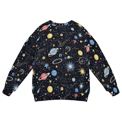 JUNZAN Space Starry Sky Cosmic Planets Little Boys Pullover Hoodie Crewneck Outerwear for Kids Party 4T2