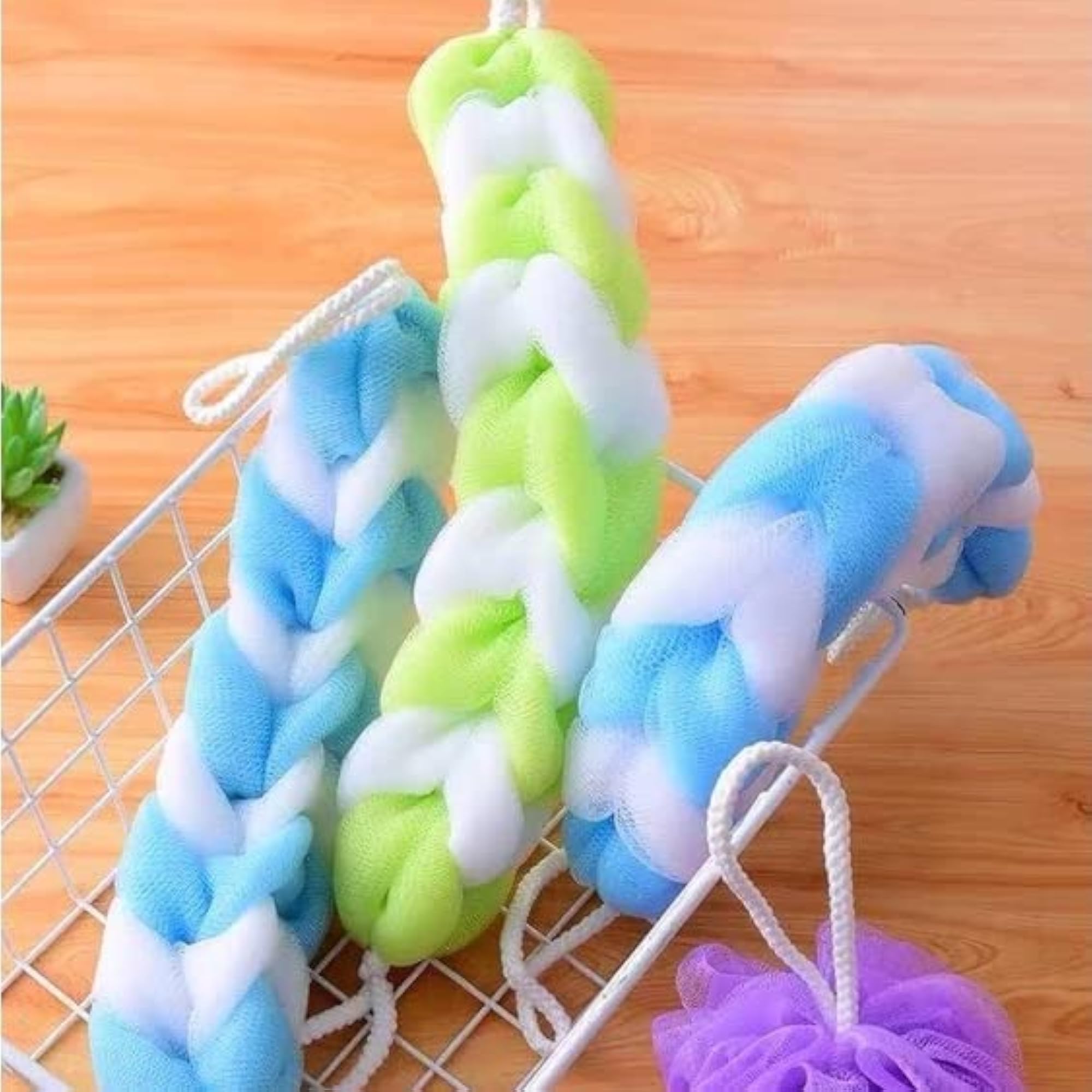 Long Bath Loofah for Back Scrubbing, Multicolor Gift for Her