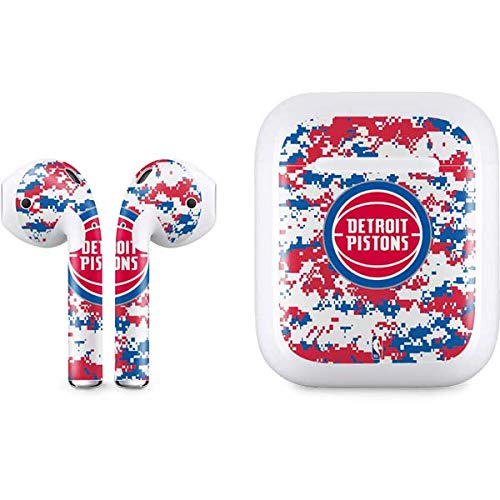 Skinit Decal Audio Skin Compatible with Apple AirPods - Officially Licensed NBA Detroit Pistons Digi Camo Design