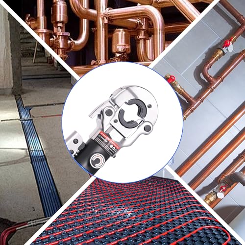 AMZCNC Hydraulic Crimping Pliers Ø12-28mm Copper Pipe Crimper Plumbing Crimping Tool for Copper Pipe Press with 5pcs Copper 12,15,18,22,28mm and 4pcs PEX-AL-PEX 16,20,26,32mm - Image 4