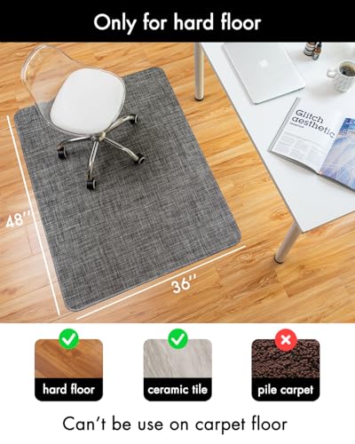 Image of BARoyal Office Chair Mat for Hardwood Floor Under Desk Computer Rolling Chair Mat for Wood /Tile Floor Non-Slip Heavy Duty Desk Rug PVC Plastic Hard Floor Protector 36 inch x 48 inch(Gravel)