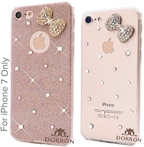 DORRON Back Cover for?Apple iPhone 7 Glitter Bling Bowknot Soft TPU (Rose Gold)