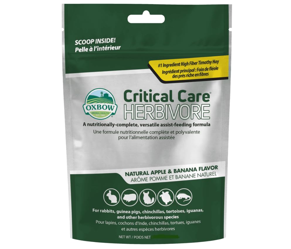 Oxbow -Papilla de cuidados intensivos para herbívoros Sabor Manzana-Banana - Critical Care 454g - CPA